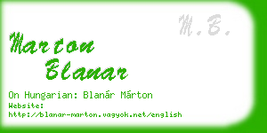 marton blanar business card